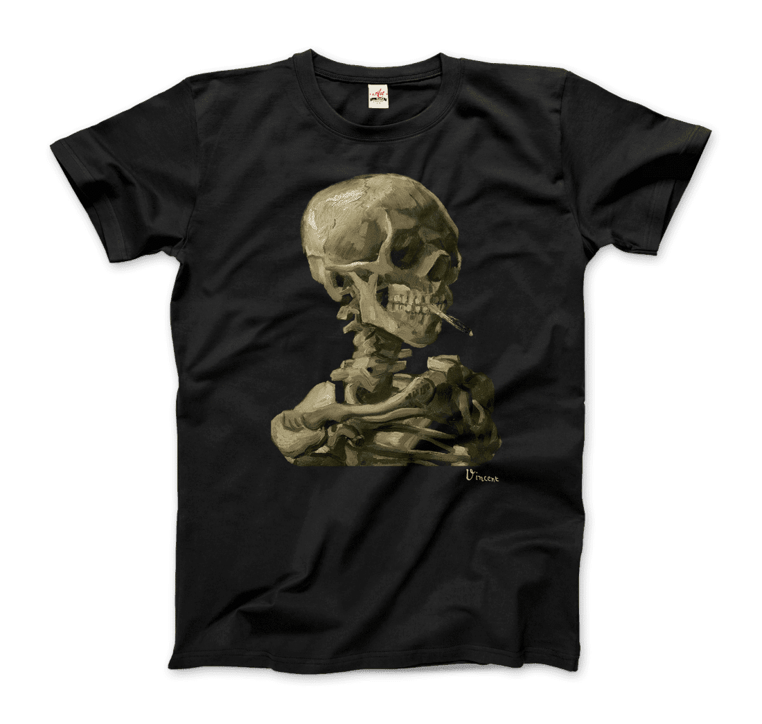 Van Gogh Skull of a Skeleton with Burning Cigarette 1886 t-shirt